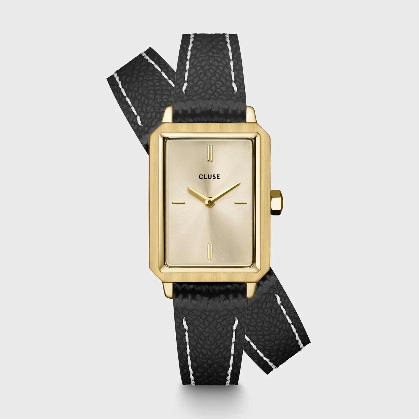 CLUSE Fluette Double Leather Full Gold/Black - John Ross Jewellers