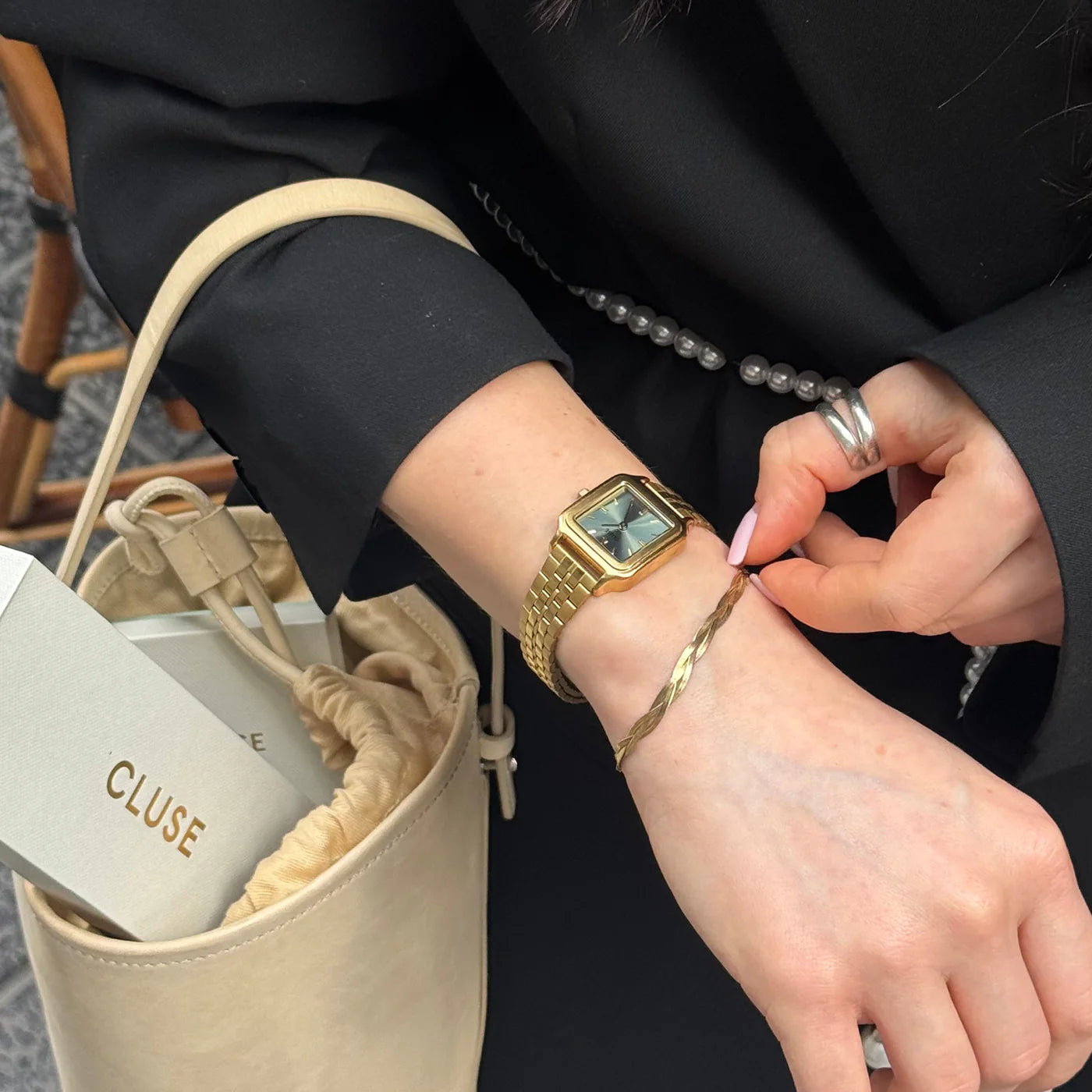 CLUSE Gracieuse Petite Gold/Sage Green - John Ross Jewellers