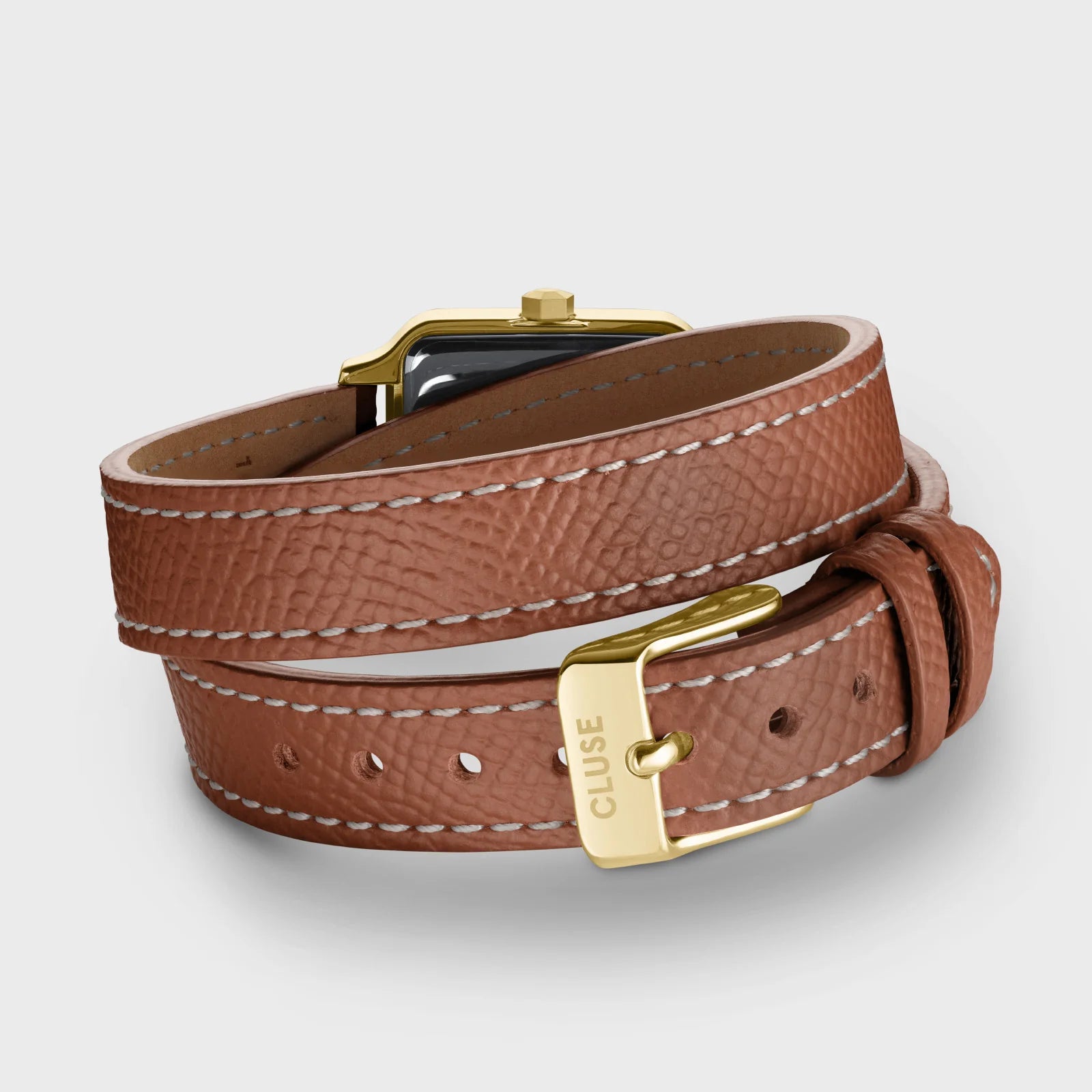 CLUSE Gracieuse Petite Double Leather With Stones Gold/Nutshell - John Ross Jewellers