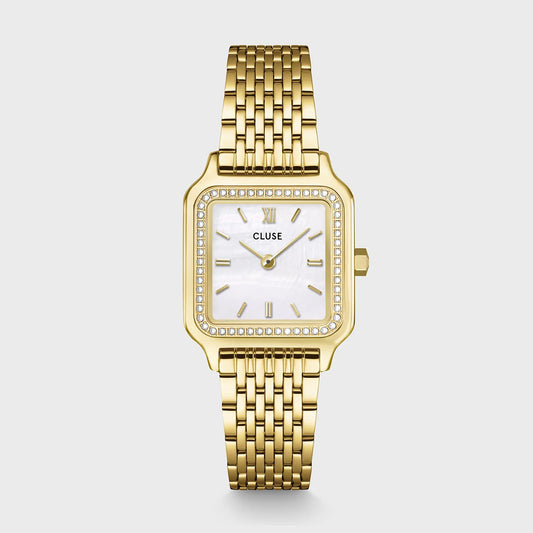 CLUSE Gracieuse Petite Gold with Pearl Bezel - John Ross Jewellers