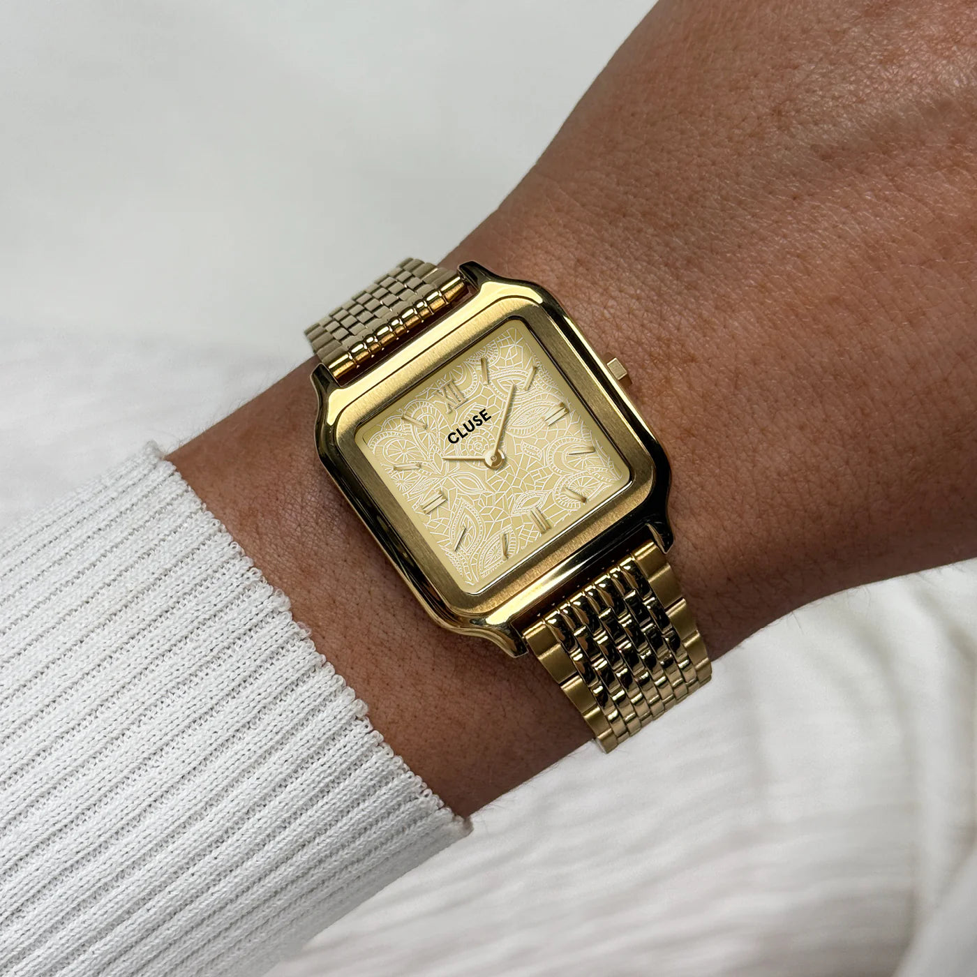 CLUSE Gracieuse Lace Textured Gold - John Ross Jewellers