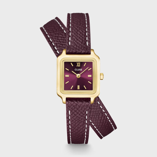 CLUSE Gracieuse Mini Double Leather Gold/Wine - John Ross Jewellers