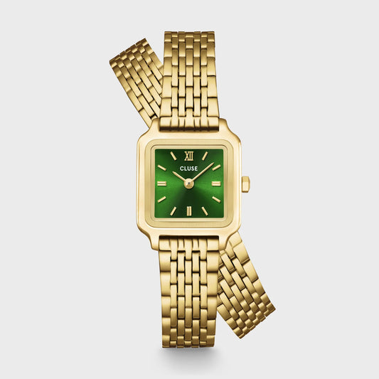 CLUSE Gracieuse Mini Double Gold/Forest Green - John Ross Jewellers