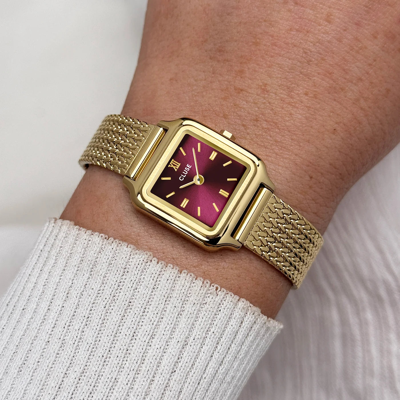 CLUSE Gracieuse Mini Mesh Gold/Dark Cherry