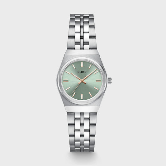 CLUSE Retro 70's Mini Silver/Sage Green - John Ross Jewellers