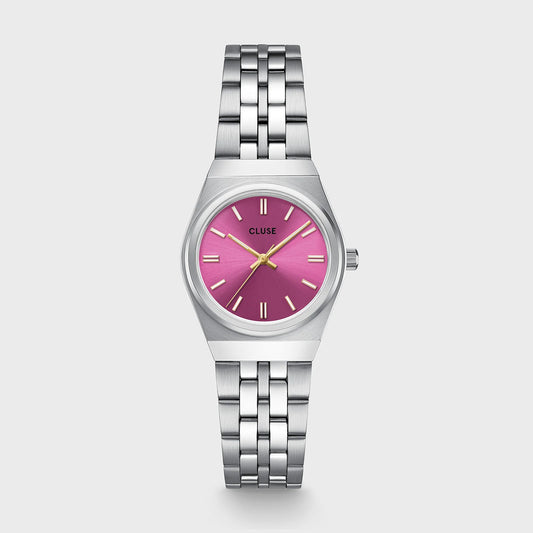 CLUSE Retro 70's Mini Silver/Fuchsia - John Ross Jewellers