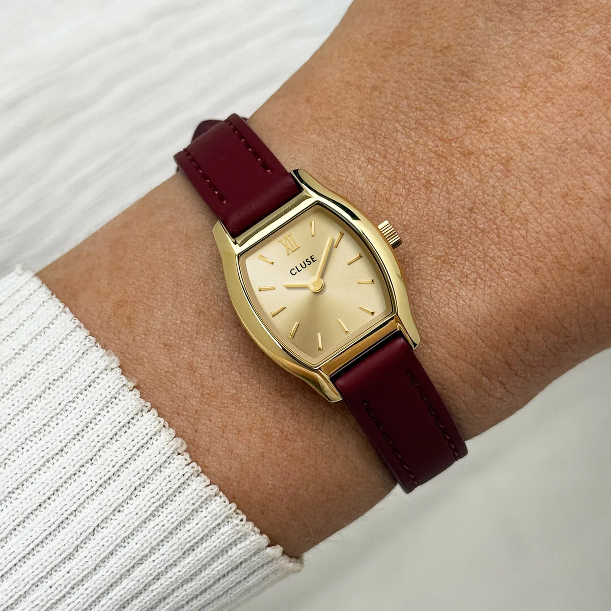 CLUSE Tonnette Mini Leather Gold/Red