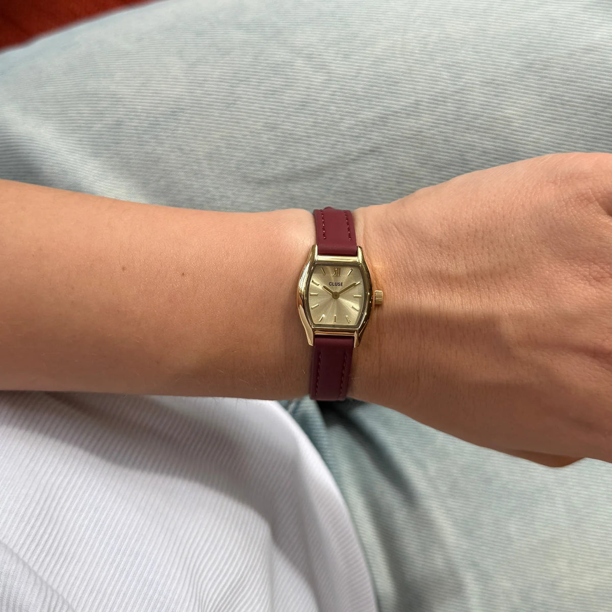 CLUSE Tonnette Mini Leather Gold/Red