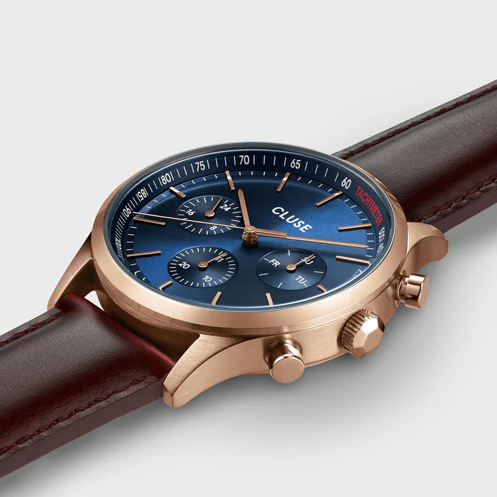 CLUSE Anthéor Multifunction Leather Rosé/Blue