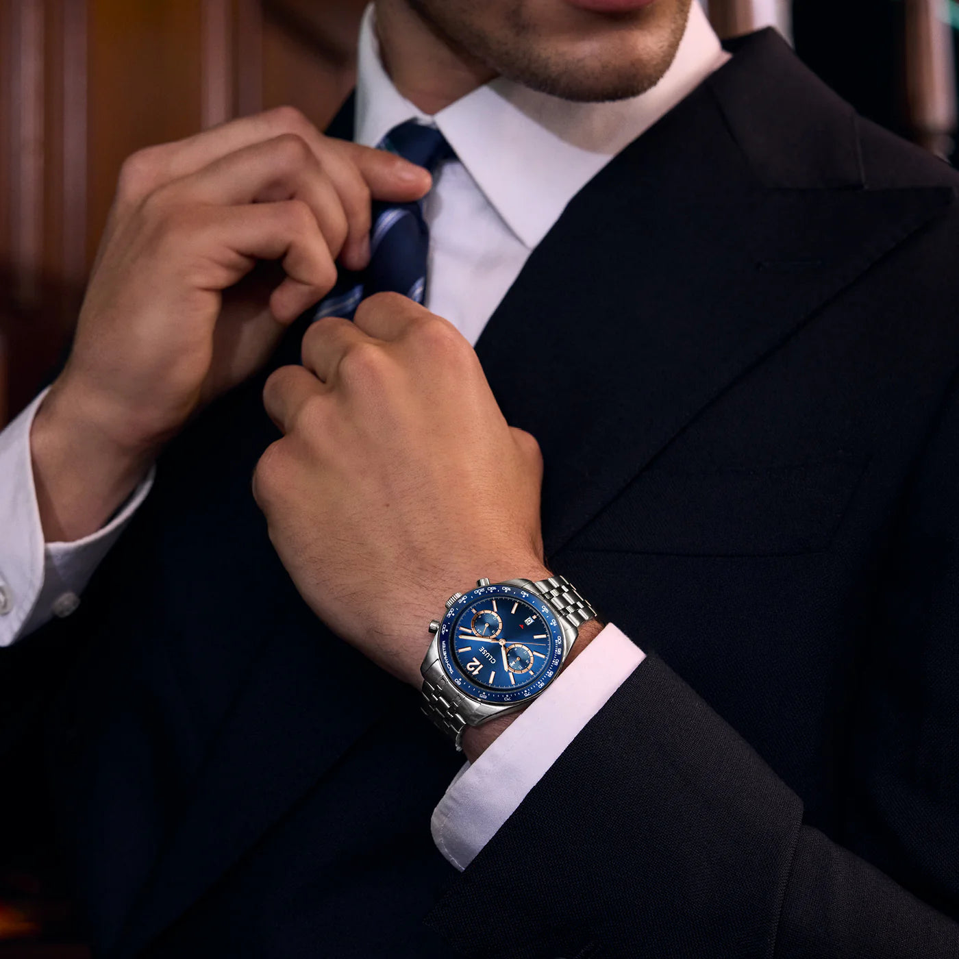 CLUSE Aravis Dual Timer Silver | Blue - John Ross Jewellers