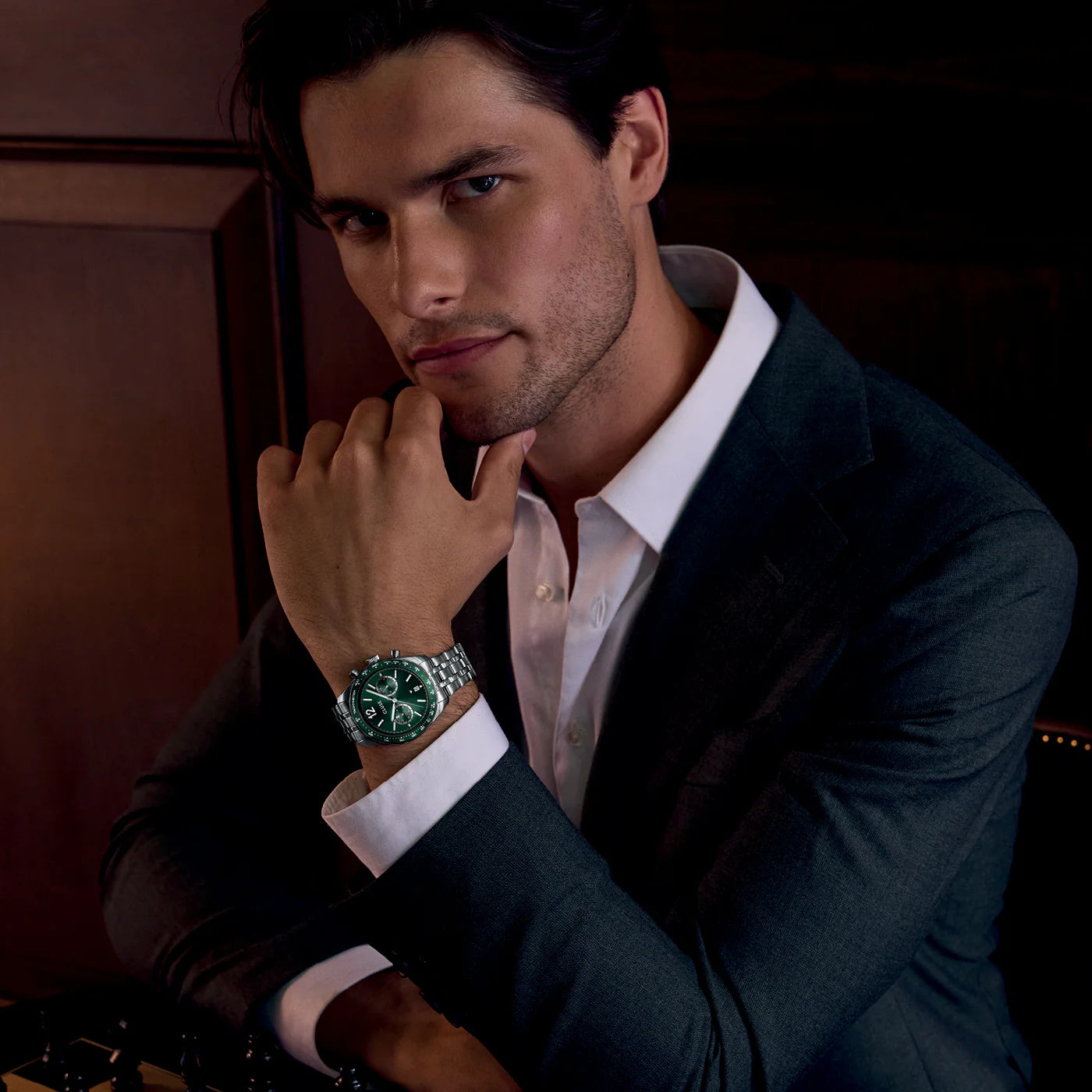 CLUSE Aravis Dual Timer Silver | Green - John Ross Jewellers