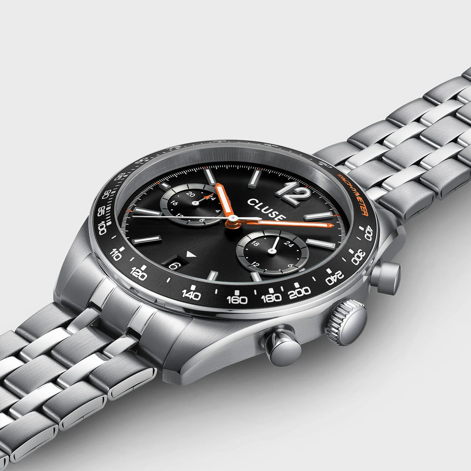 CLUSE Aravis Dual Timer Silver | Black - John Ross Jewellers