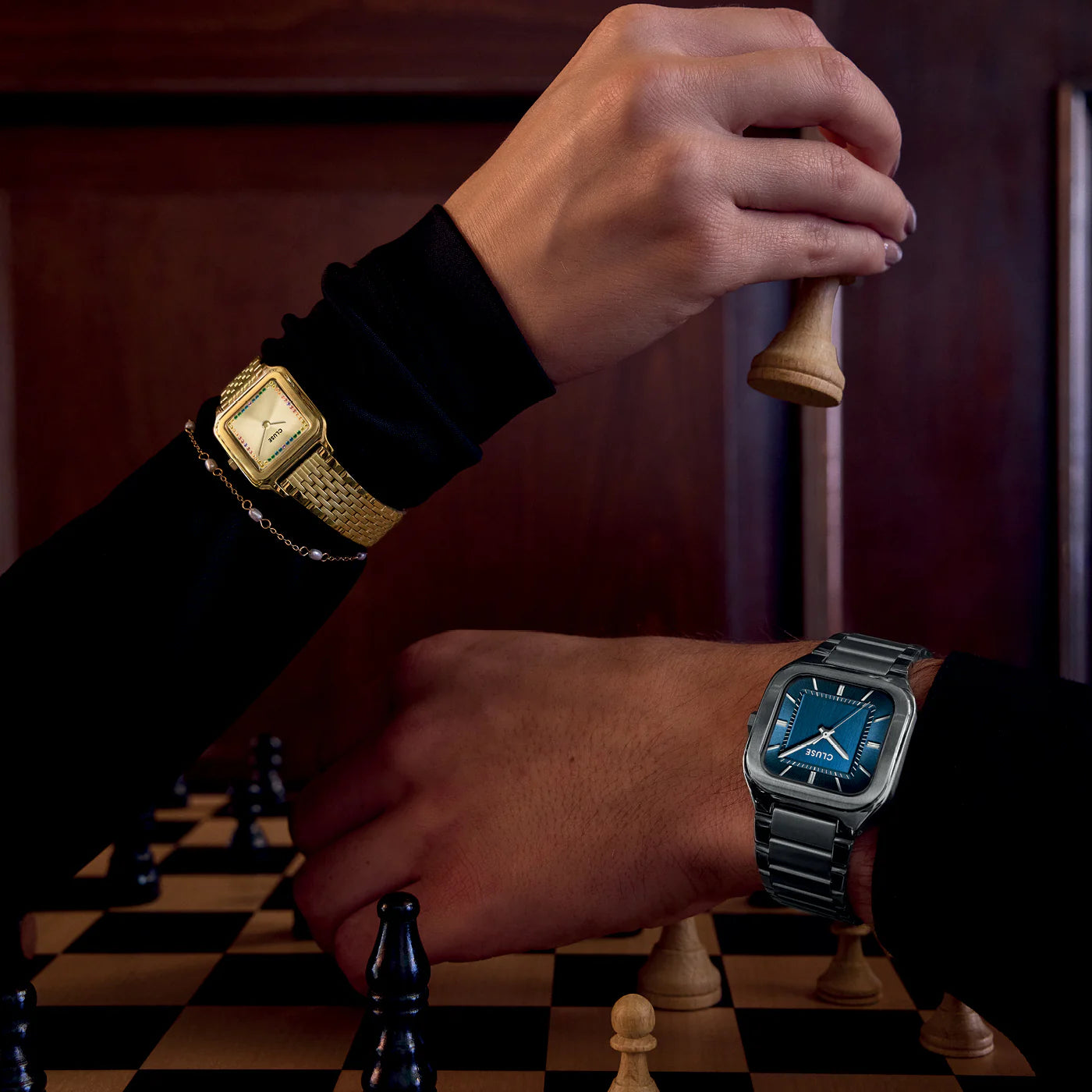 CLUSE Quadrus Steel Silver/Blue - John Ross Jewellers