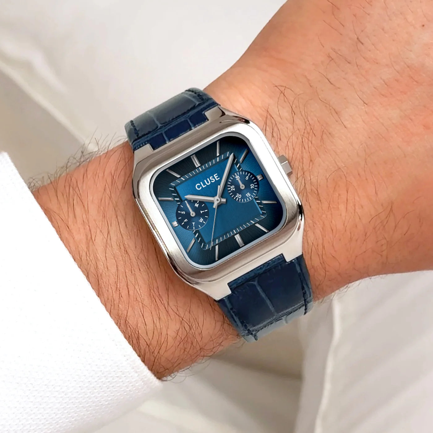 CLUSE Quadrus Multifunction Leather Blue/Blue