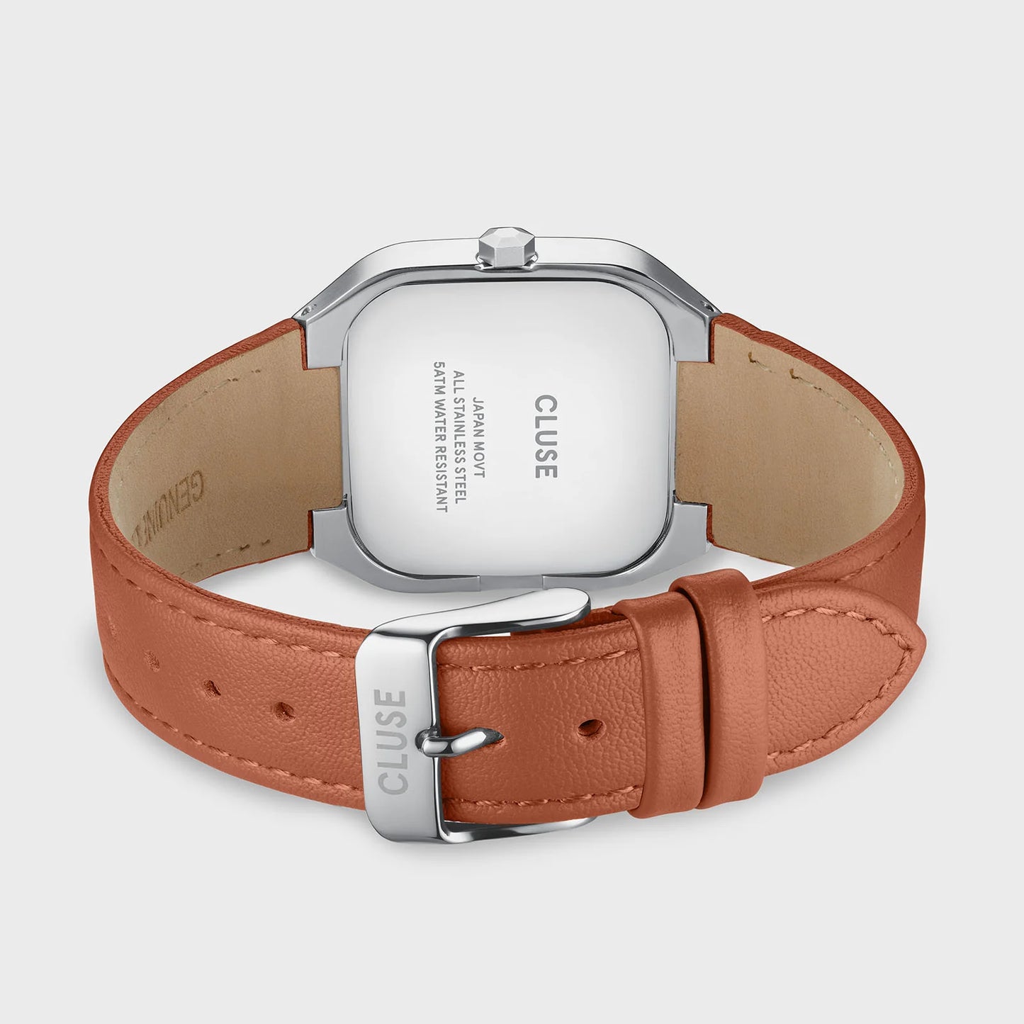 CLUSE Quadrus Multifunction Leather Silver/Light Brown