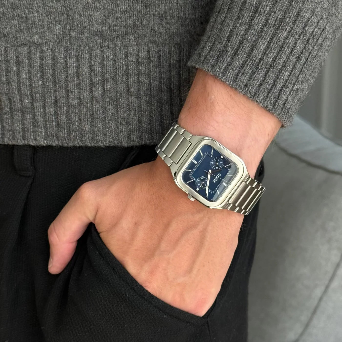CLUSE Quadrus Multifunction Silver/Blue
