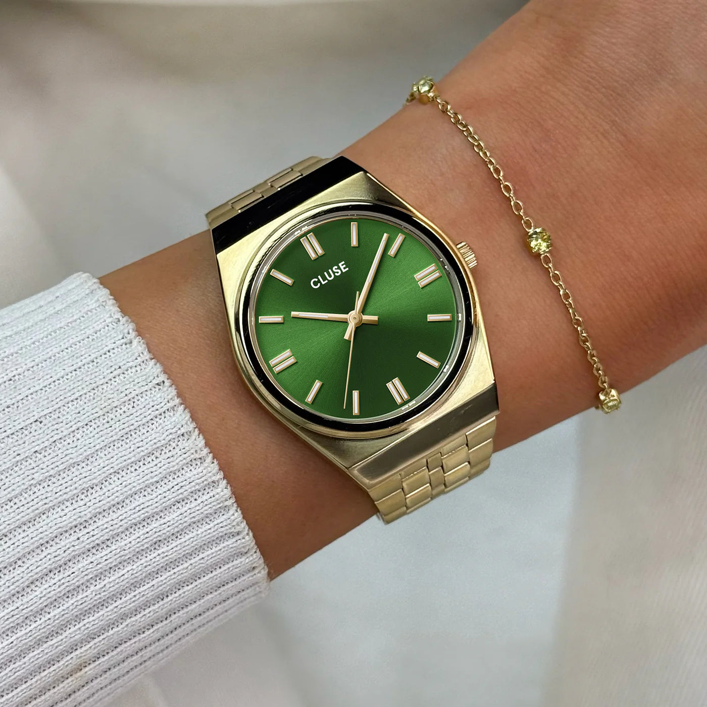 CLUSE Retro 70's Gold/Forest Green - John Ross Jewellers