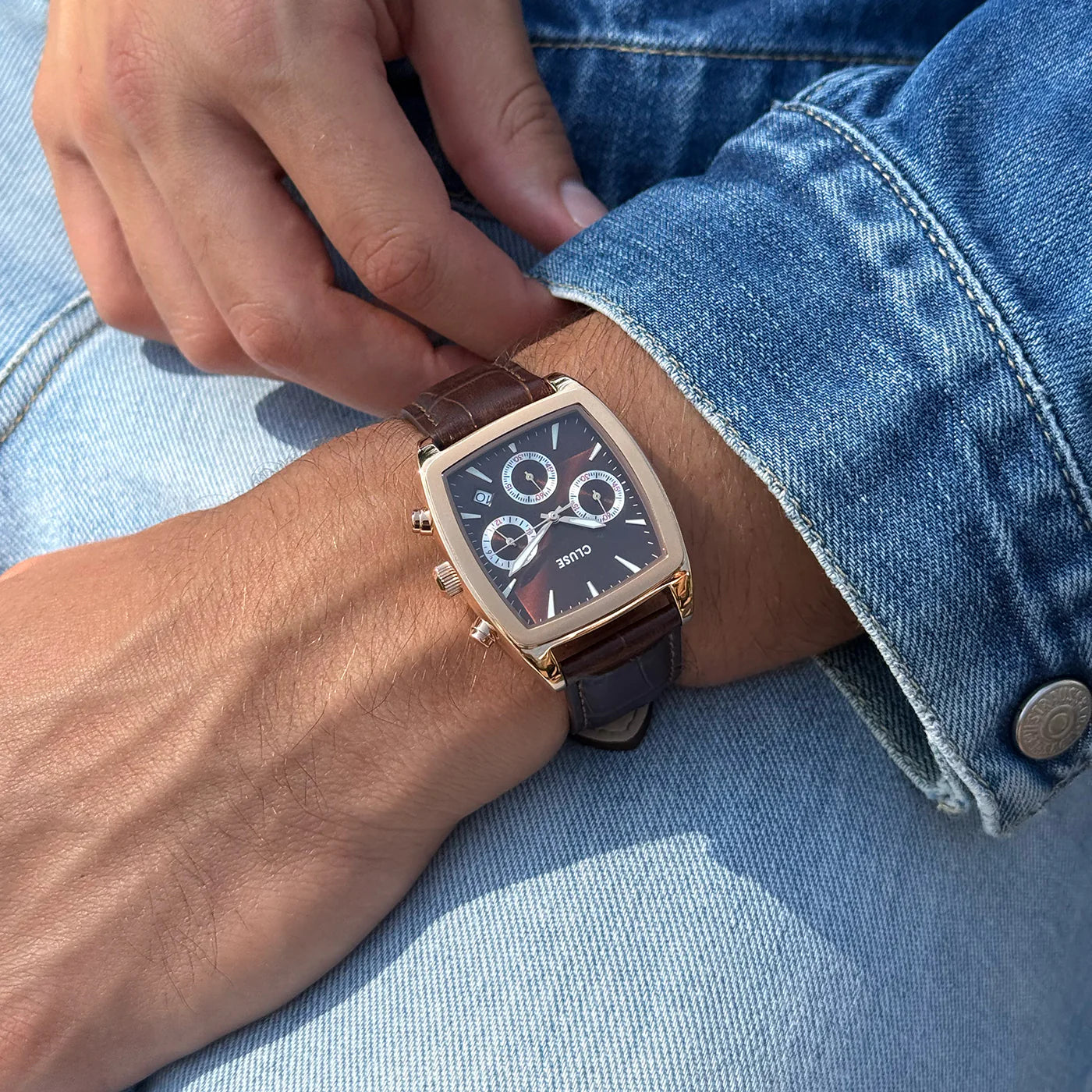 CLUSE Quartaut Leather Rose Gold/Brown - John Ross Jewellers