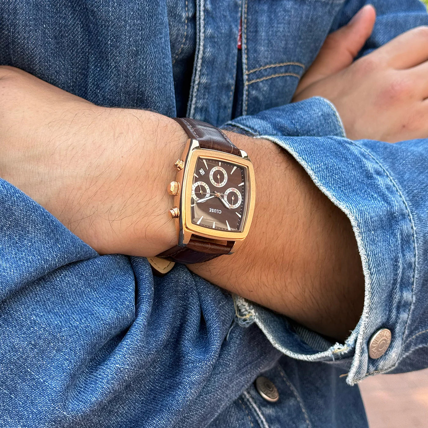 CLUSE Quartaut Leather Rose Gold/Brown - John Ross Jewellers