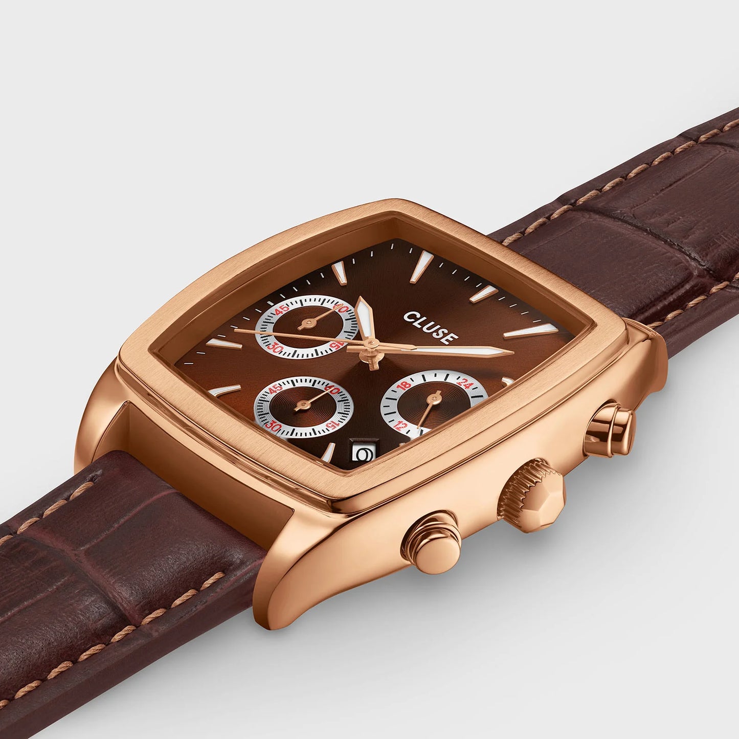 CLUSE Quartaut Leather Rose Gold/Brown - John Ross Jewellers