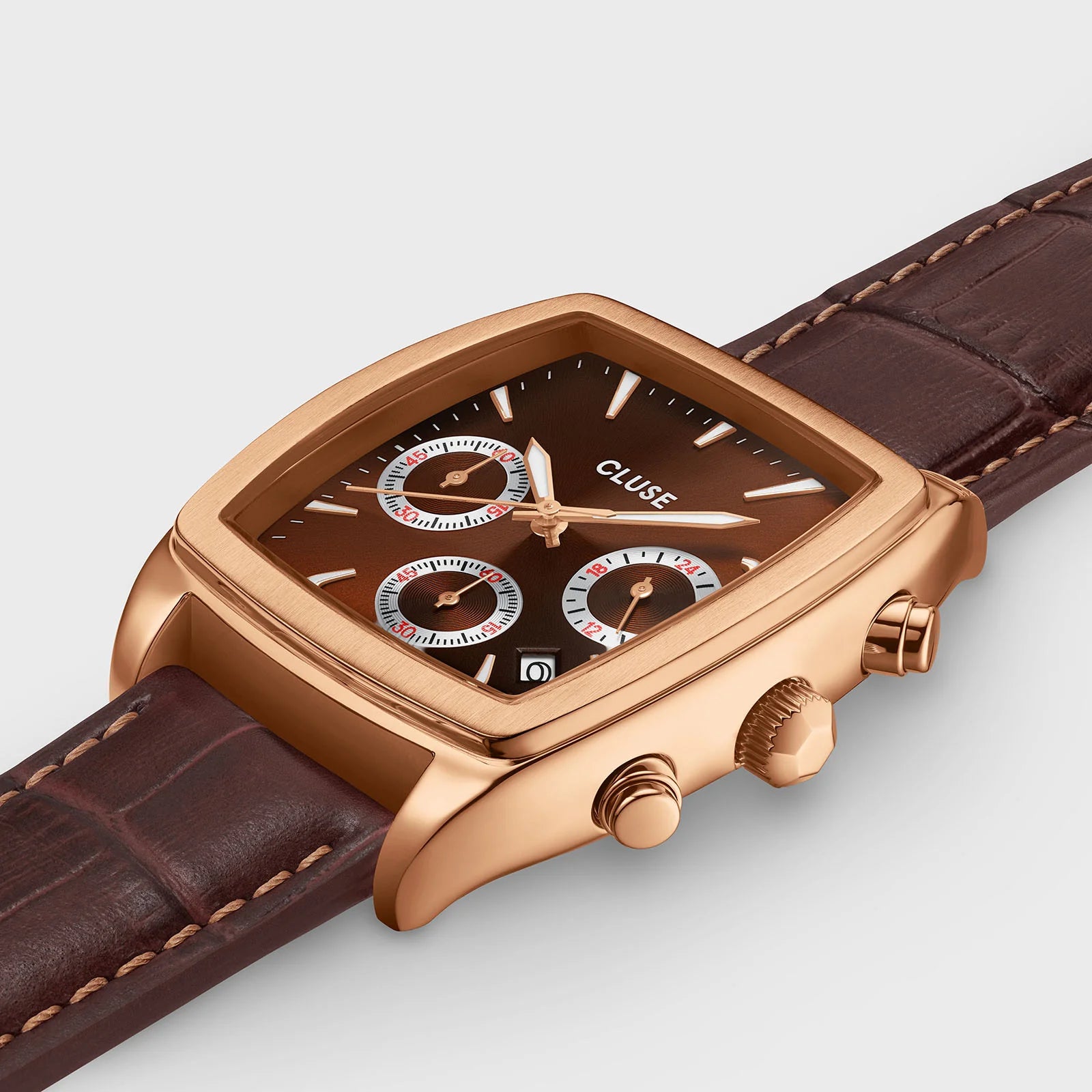 CLUSE Quartaut Leather Rose Gold/Brown - John Ross Jewellers