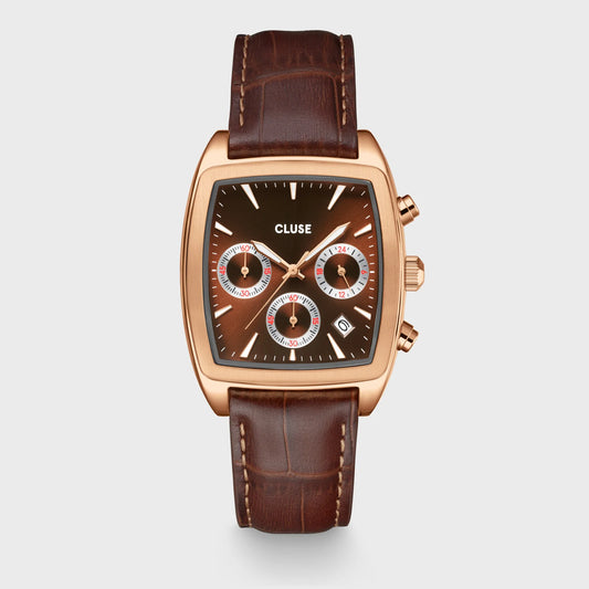 CLUSE Quartaut Leather Rose Gold/Brown - John Ross Jewellers