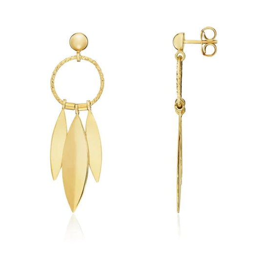 9ct Gold Dreamcatcher Drop Earrings - John Ross Jewellers