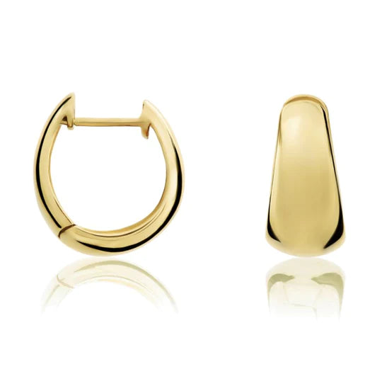 9ct Gold Tapered Huggie Hoop Earrings - John Ross Jewellers