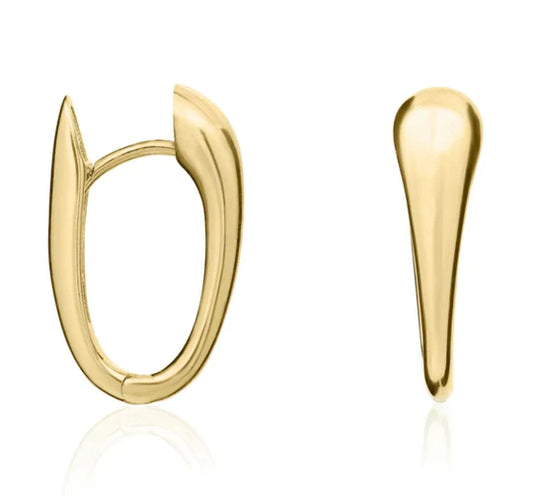 9ct Gold Modern Huggie Hoop Earrings - John Ross Jewellers