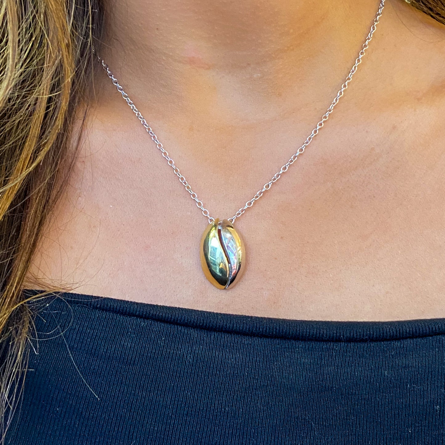 Sunshine Two Tone Coffee Bean Necklace