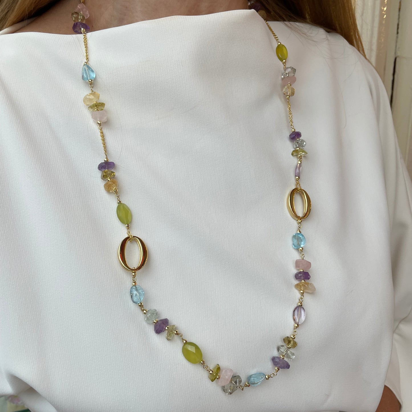 Baroque Long Necklace | Lefkada | Mixed Quartz - John Ross Jewellers