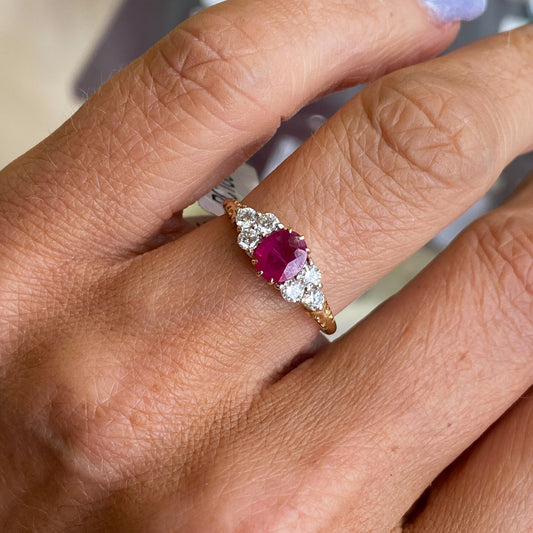 9ct Gold Ruby & Diamond Ring