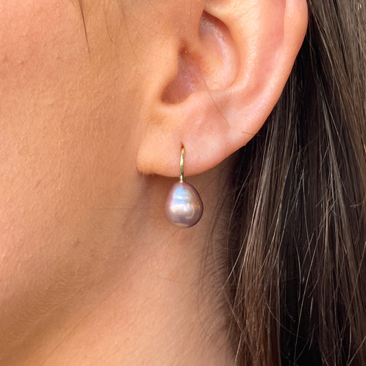 SUNSHINE Lavender Freshwater Pearl Pull Through Earrings - John Ross Jewellers