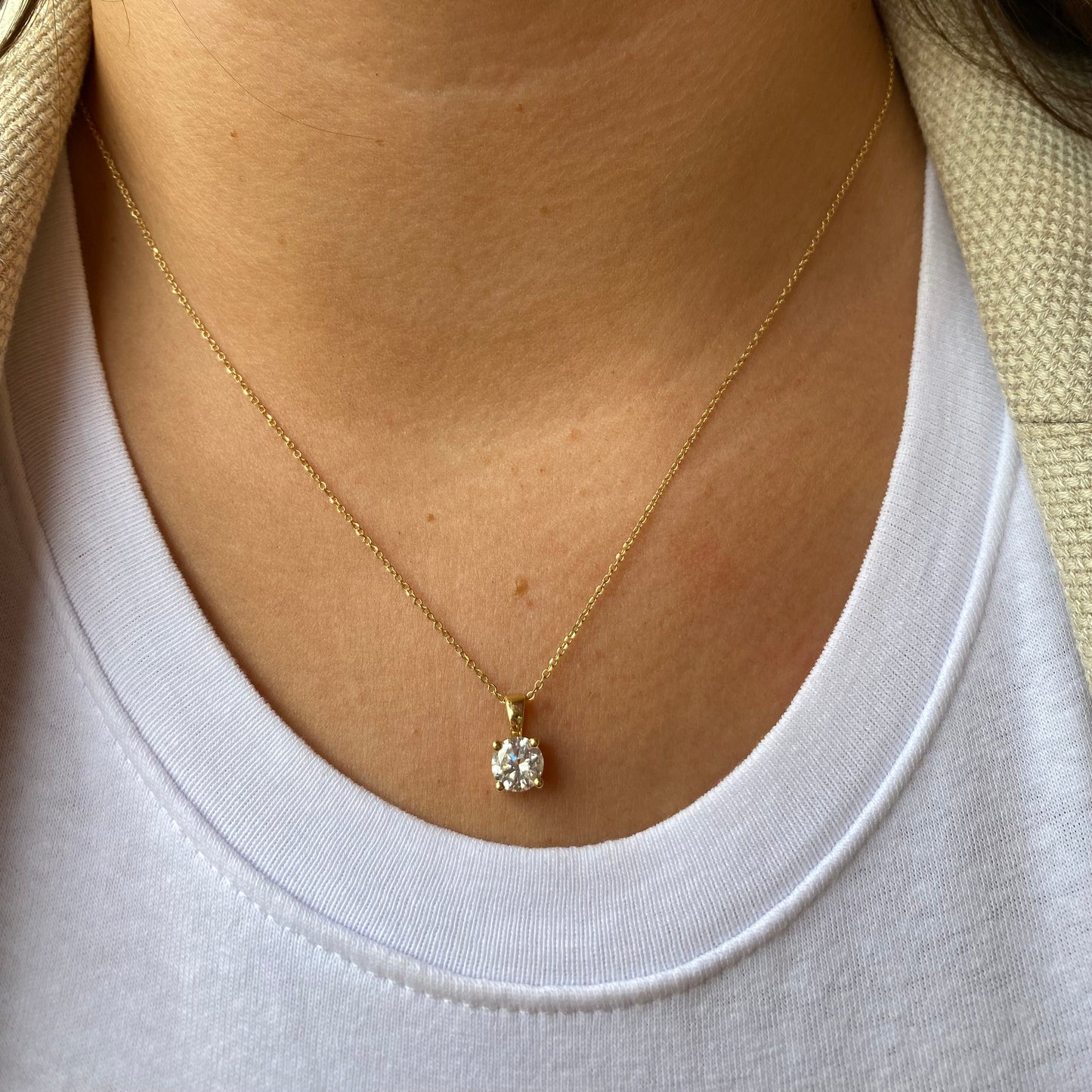 18ct Gold Diamond Solitaire Pendant 1.01ct - John Ross Jewellers