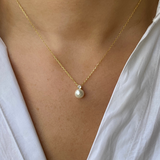 Sunshine Faux Pearl Pendant Necklace | 8mm