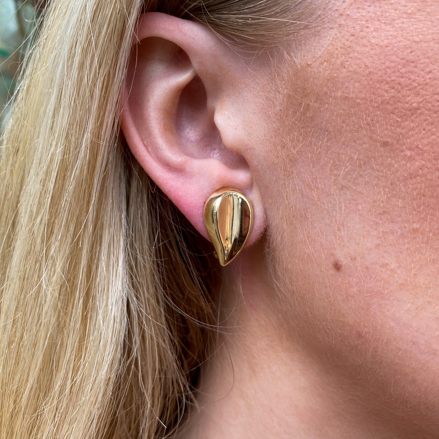 9ct Gold Tear Drop Clip On Hoop Earrings - John Ross Jewellers