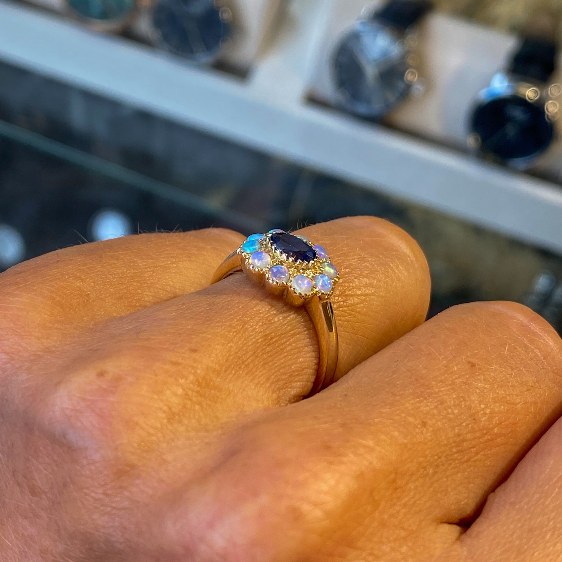 9ct Gold Sapphire & Opal Ring - John Ross Jewellers