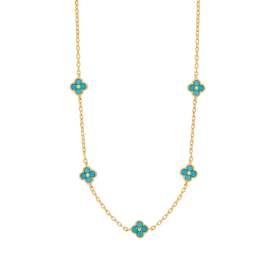 Sunshine Turquoise Quatrefoil Necklace - John Ross Jewellers