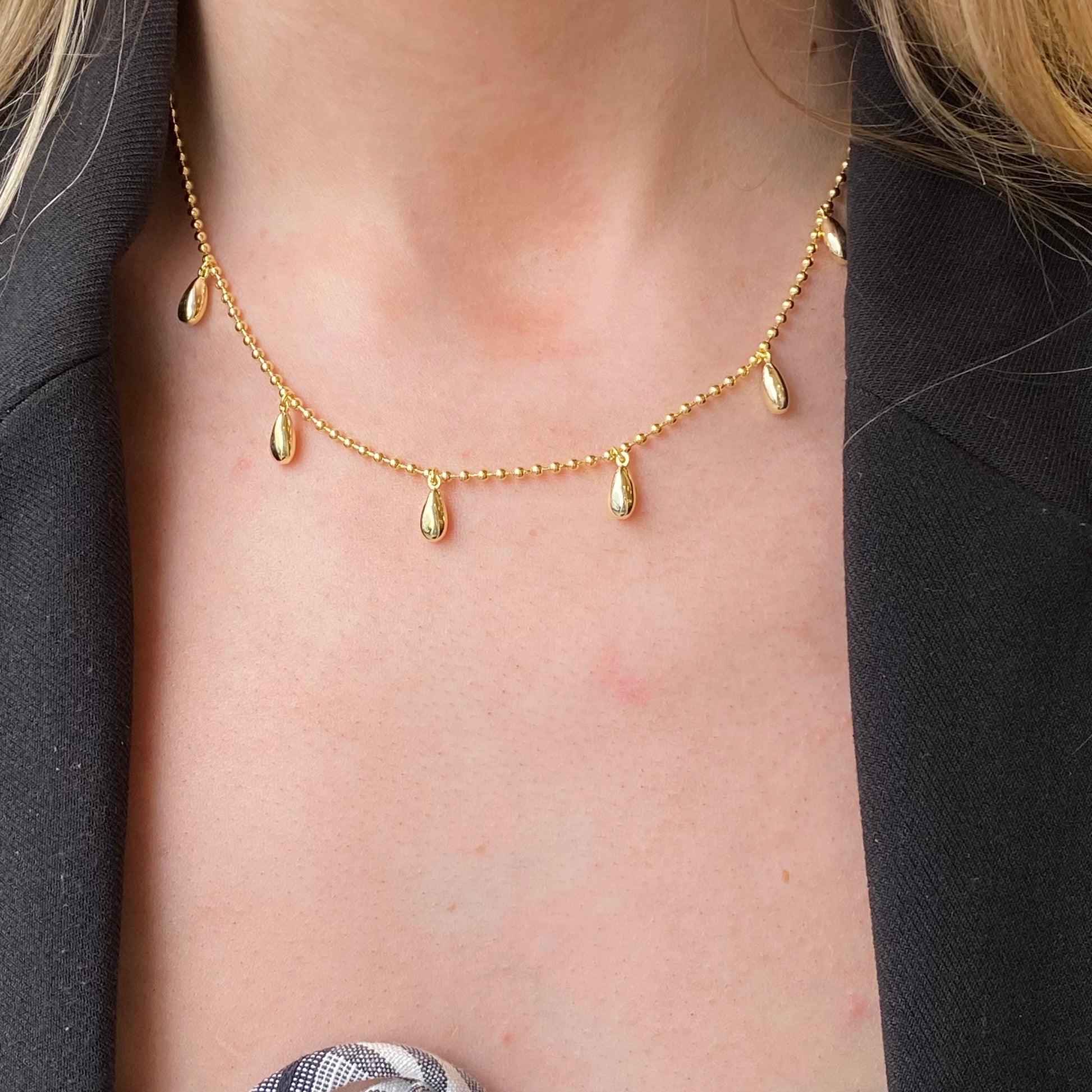 Sunshine Teardrops Fringe Necklace | 40+5cm - John Ross Jewellers