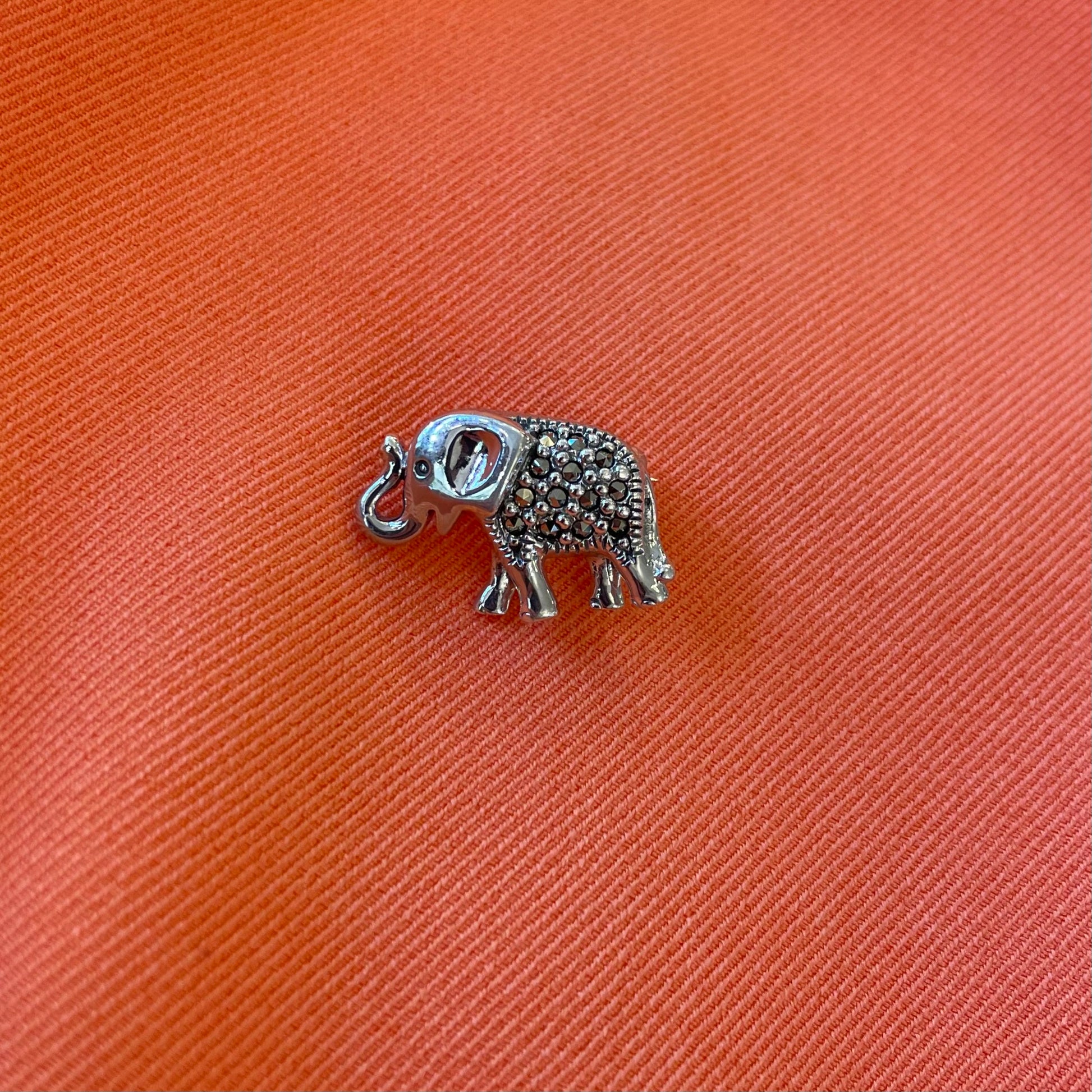 Silver Marcasite Little Elephant Brooch - John Ross Jewellers