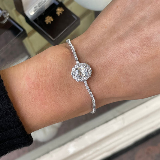 Silver CZ Centrepiece Bracelet | 16+3cm - John Ross Jewellers