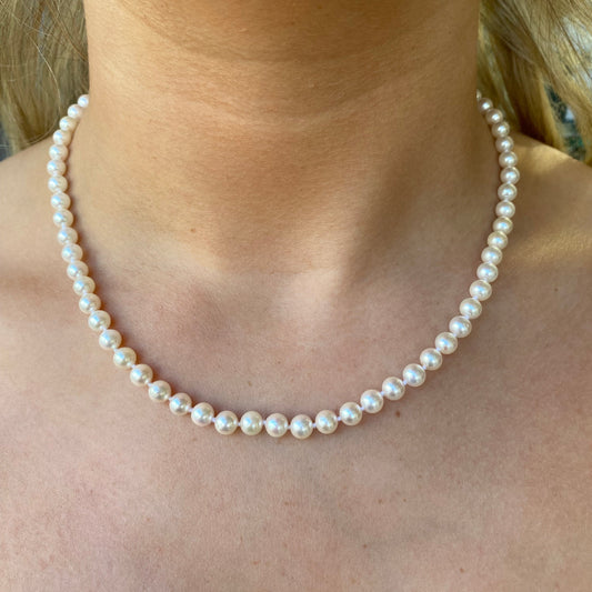 18ct Gold Akoya Pearl Necklace | 5.5-6mm