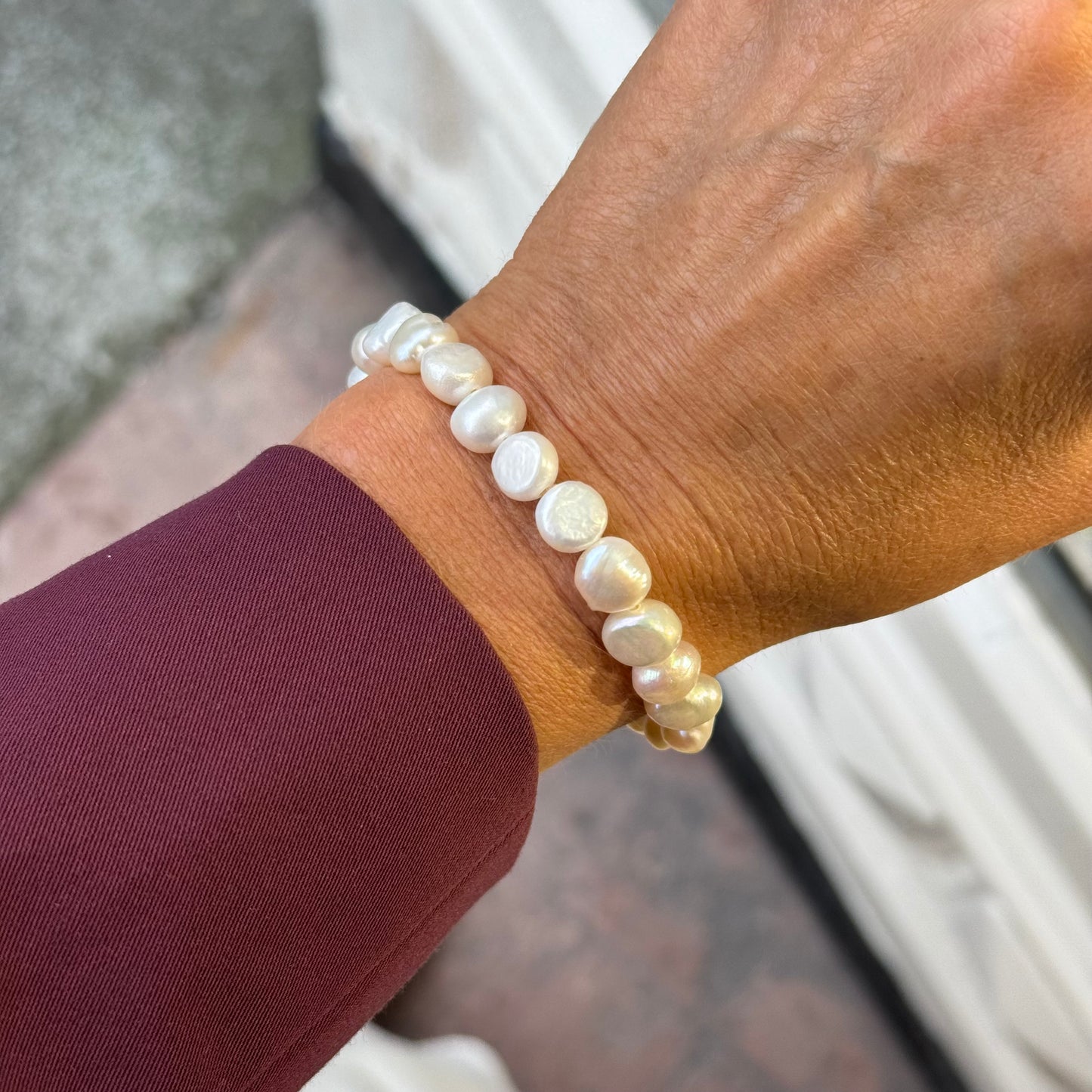 Cultured Freshwater Pearl Bracelet - 8-9mm|Stretch