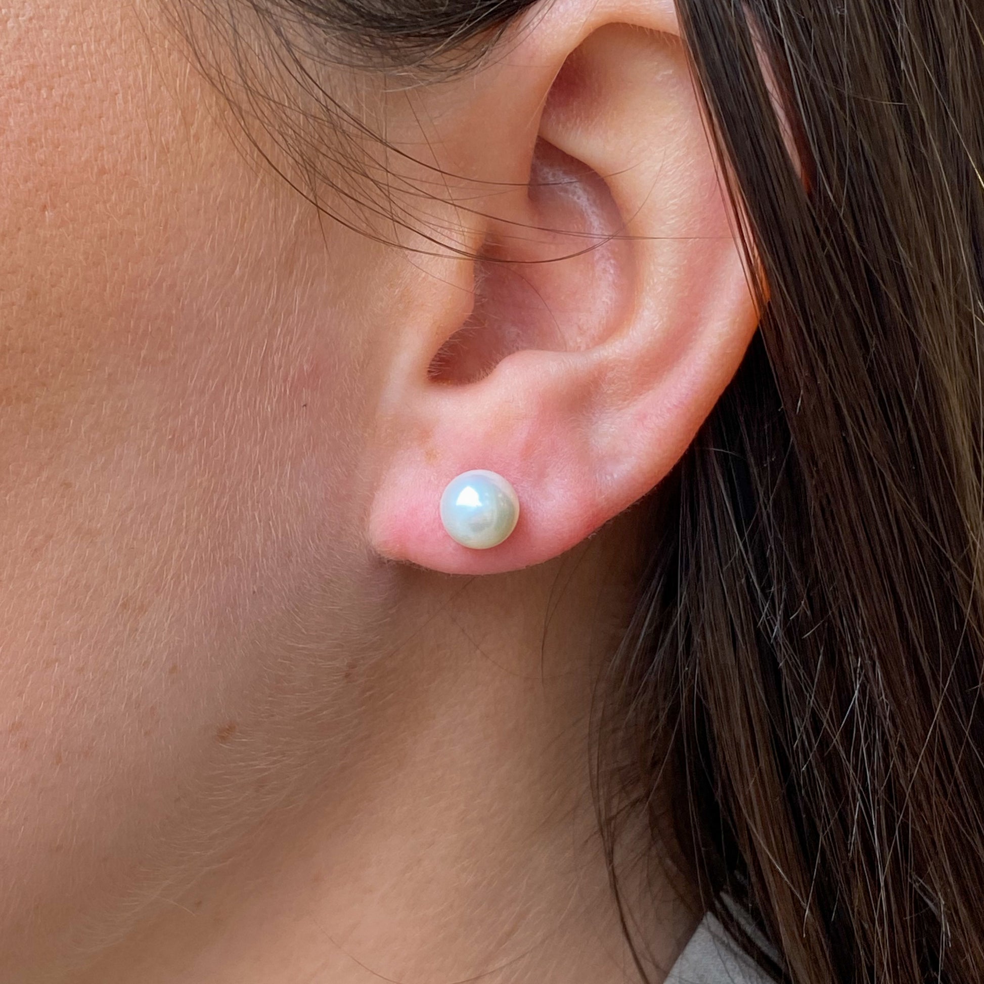 Silver Freshwater Pearl Stud Earrings | 7.0-7.5mm - John Ross Jewellers