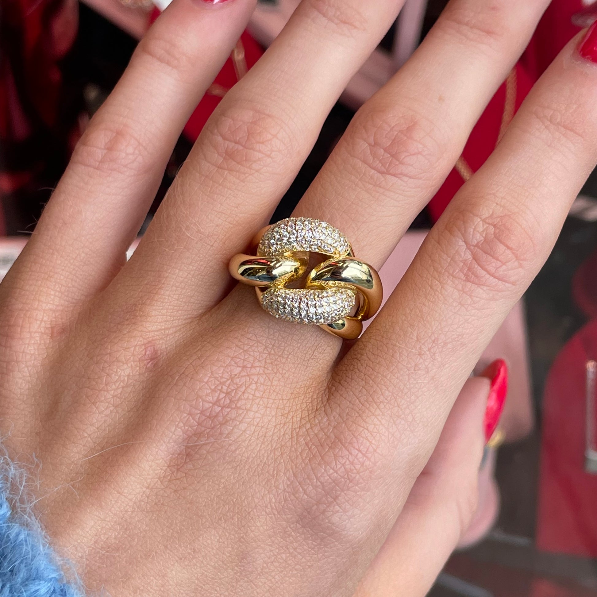 Sunshine Chunky CZ Curb Link Ring - John Ross Jewellers