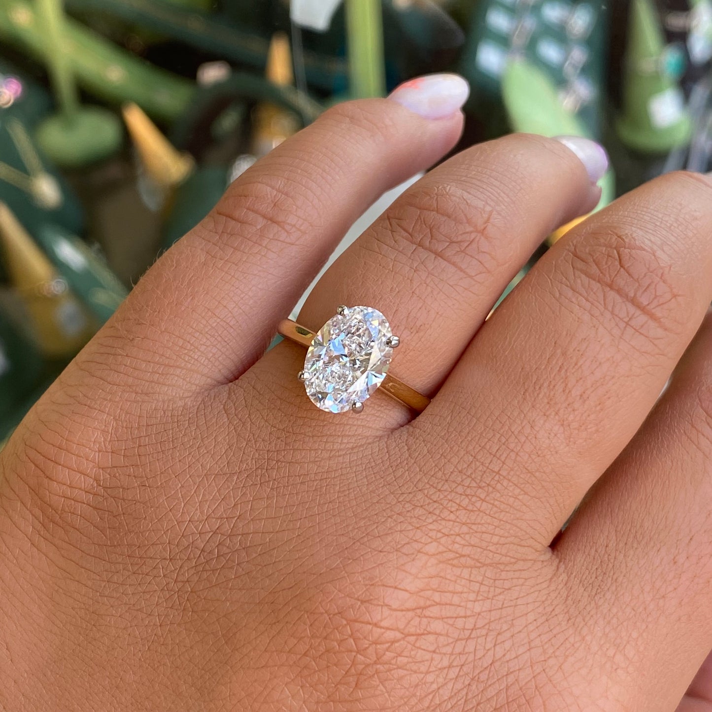 18ct Gold Oval Solitaire Engagement Ring | 3.01ct Certificated Lab