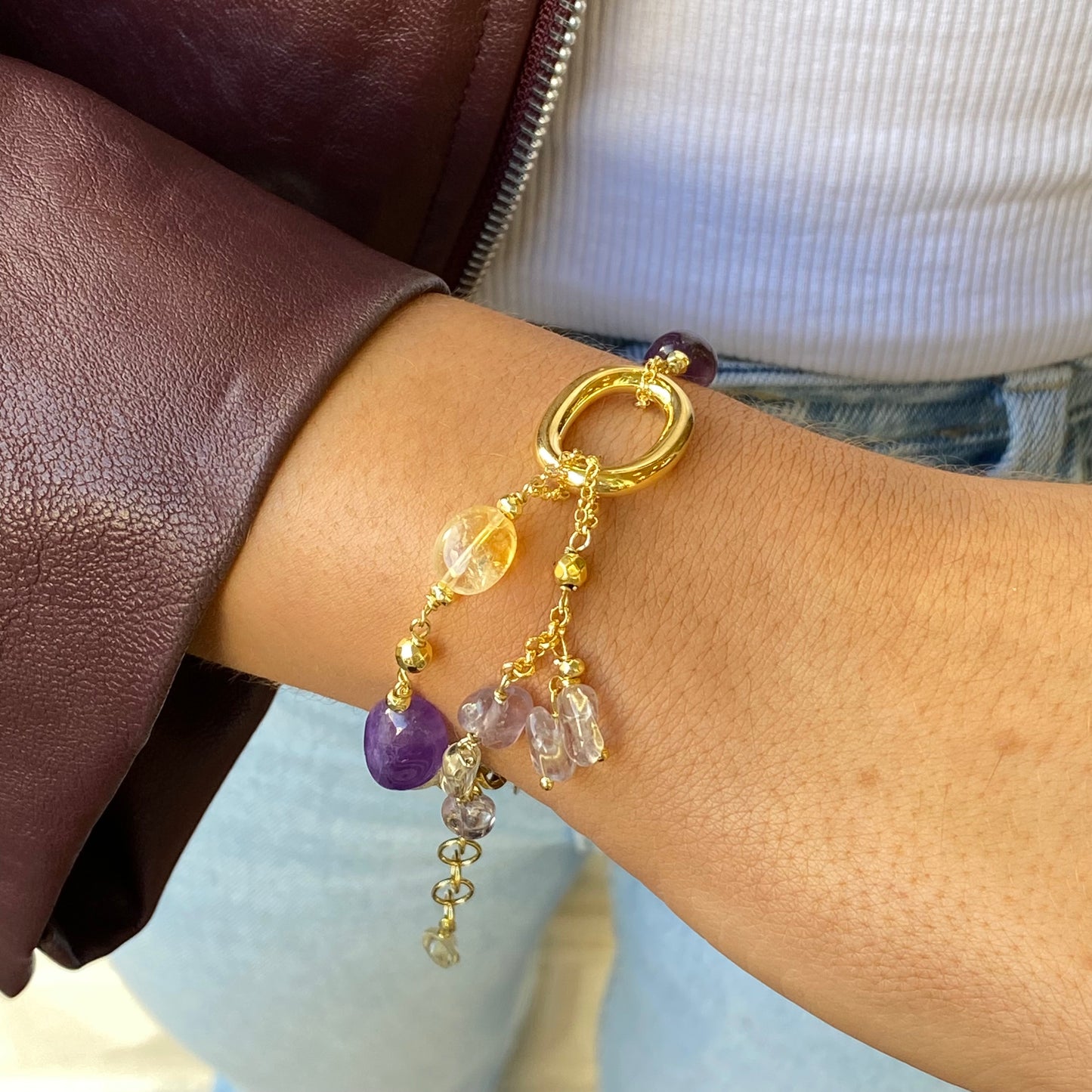 Baroque Bracelet | Temi | Amethyst & Citrine