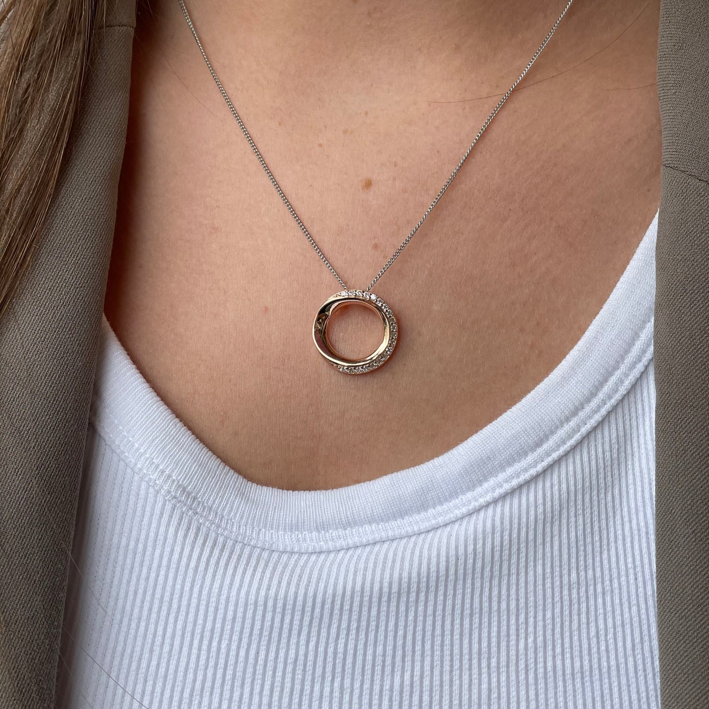 Rose Silver CZ Eternity Necklace - John Ross Jewellers