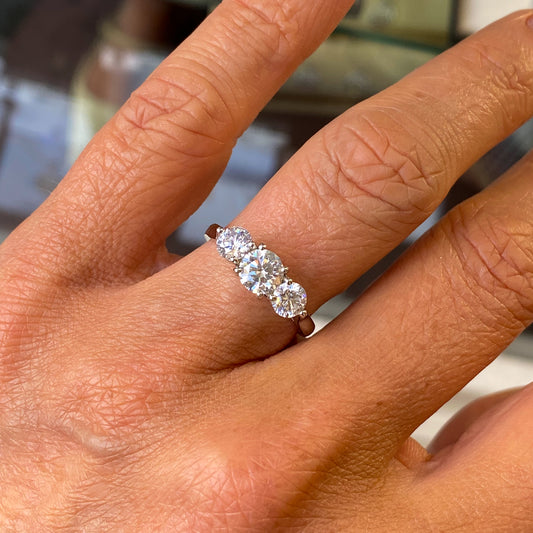 Platinum Trilogy Diamond Ring | 1.52ct - John Ross Jewellers