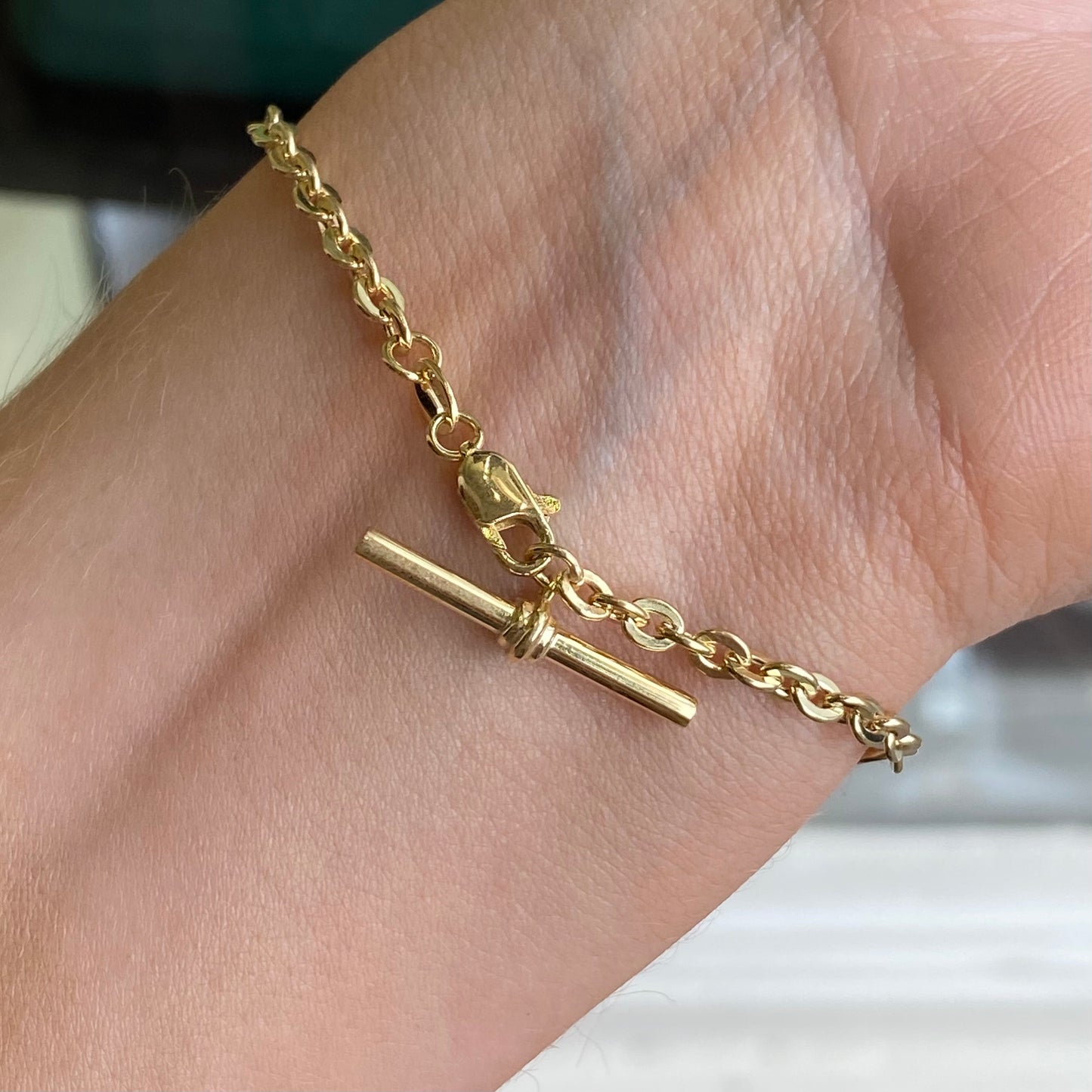 9ct Gold Fancy T-Bar Bracelet
